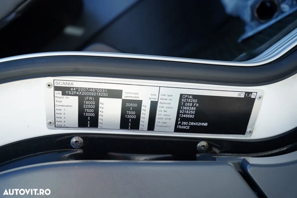 Scania P 280 / 4X2 / BASCULĂ + HDS HMF 635 K2 / RADIOCOMANDĂ / ROTATOARE / EURO 6 / - 38