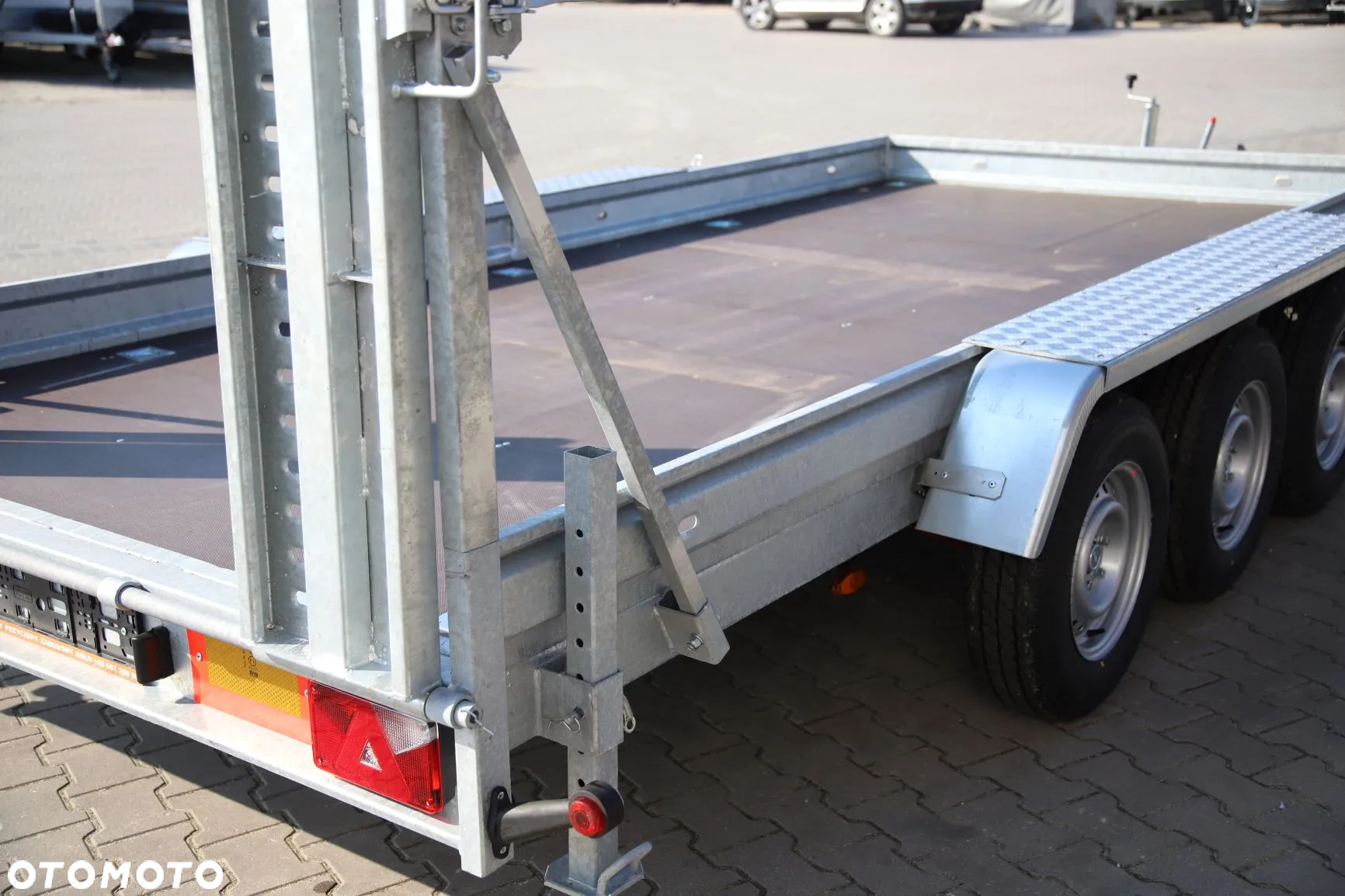 Niewiadów Przyczepa pod minikoparkę/sprzęt budowlany 450x190x25cm Podjazdy 2m stal 3 OSIE DMC 3500kg BARDZO MOCNA!!! - 6