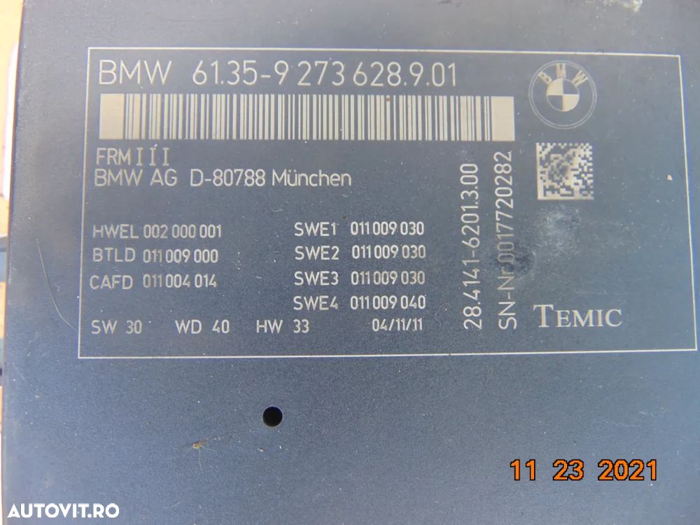 Calculator faruri BMW f10 F11 F07 f25 X3 X4 Modul FRM - 2