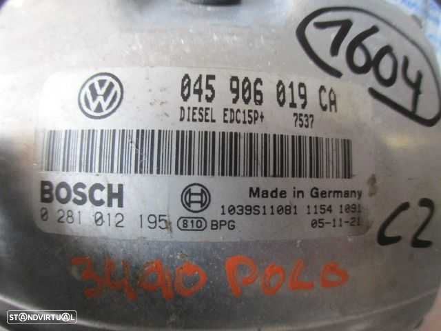 Centralina 045906019CA 0281012195 VW POLO 4 (9N) 2006 1.4TDI 80CV 5P PRETO ORIGINAL VW POLO 2007 1.4 TDI 75CV 3P CINZA - 4