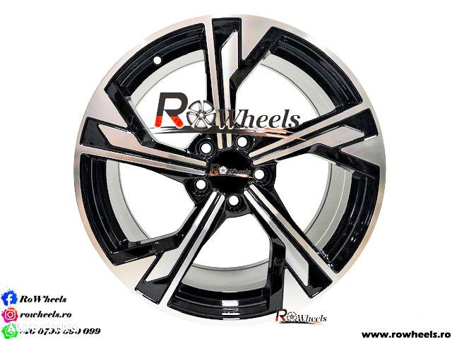Jante AUDI R19 Negru lucios si polish A4 A5 A6 A7 A8 Q1 Q3 Q5 Q7 Q8 - 1