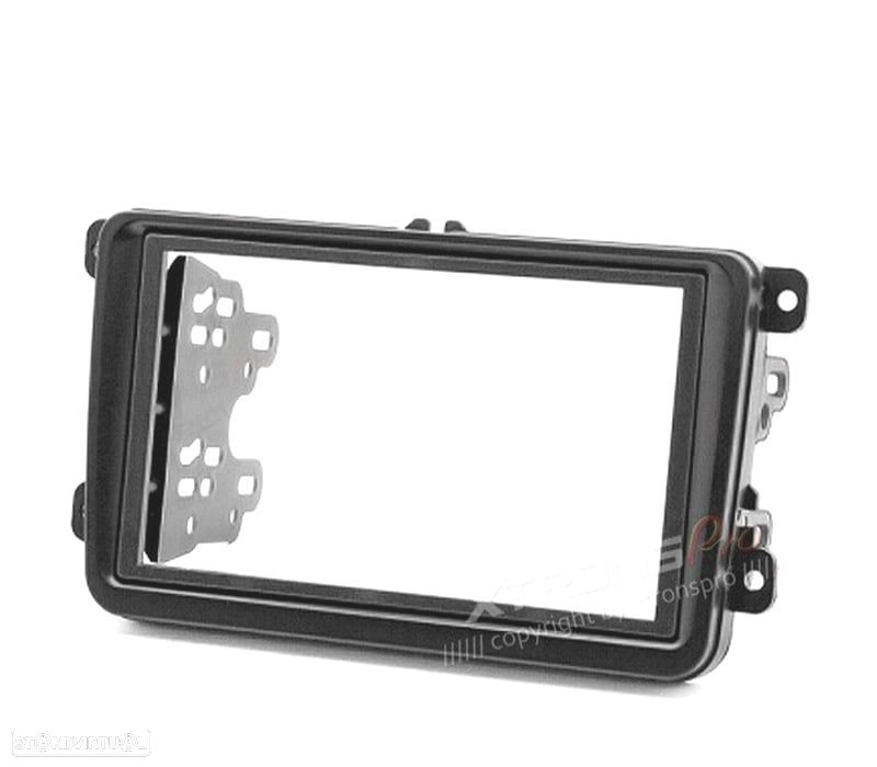 MOLDURA ADAPTADOR PRETO PARA RADIO 2-DIN PARA SKODA VOLKSWAGEN VW SEAT - 1