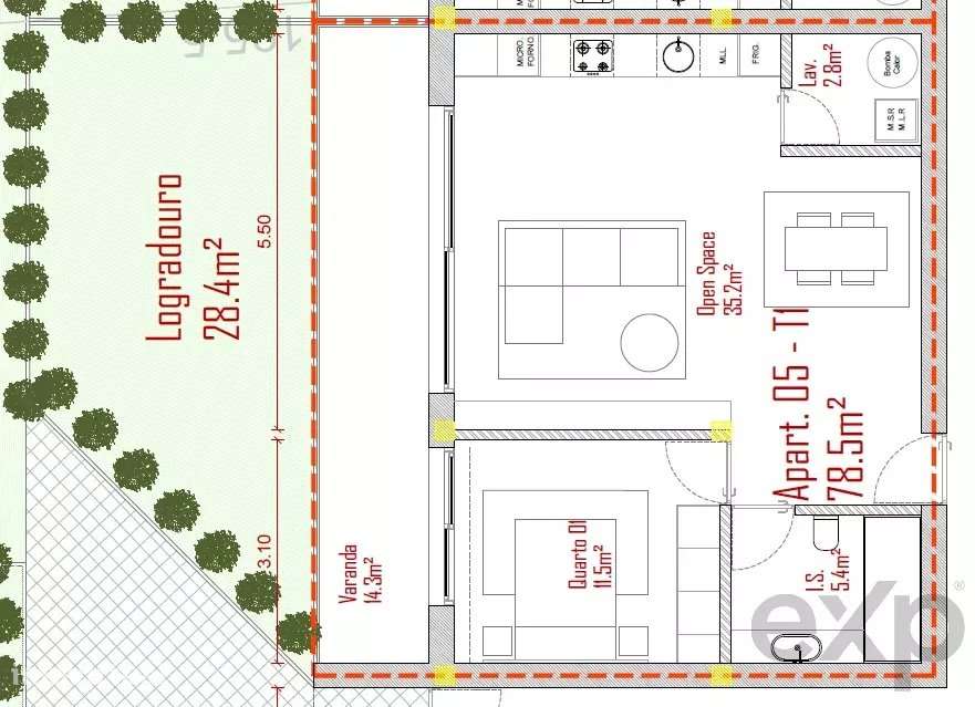 Apartamento T1 com Piscina em Lousada - Grande imagem: 3/10