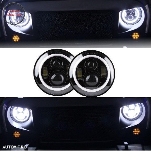 Faruri Full LED CREE Dublu Proiector Jeep Wrangler JK TJ LJ Land Rover Defender Me- livrare gratuita - 6
