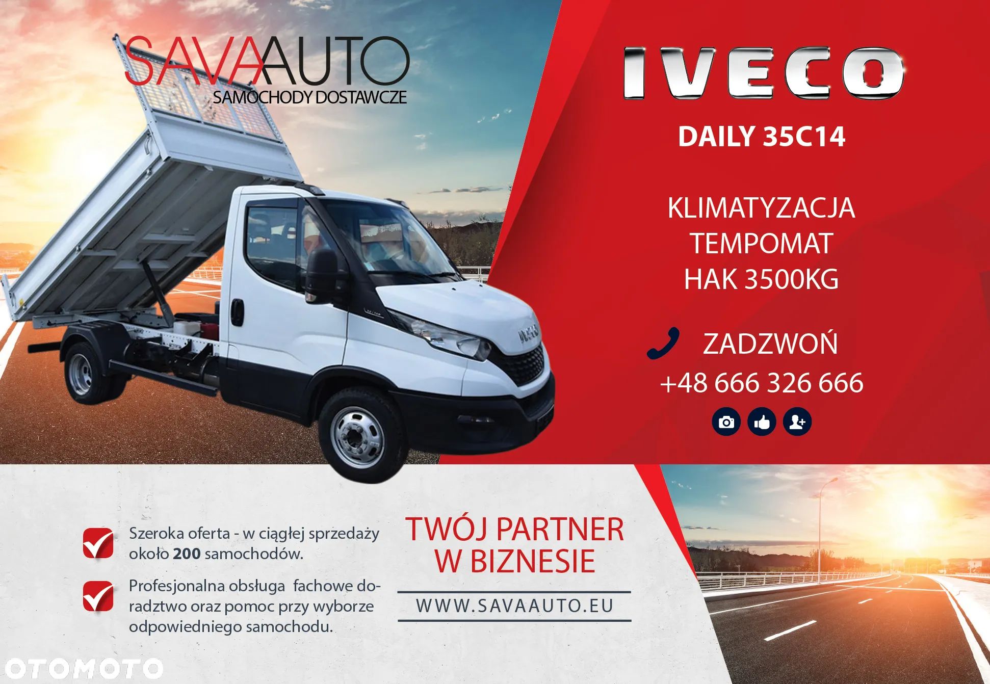 Iveco DAILY 35C14 ​*WYWROTKA​*2.3HPI​*140KM​*TEMPOMAT​*KLIMATYZACJA​*6 - 1