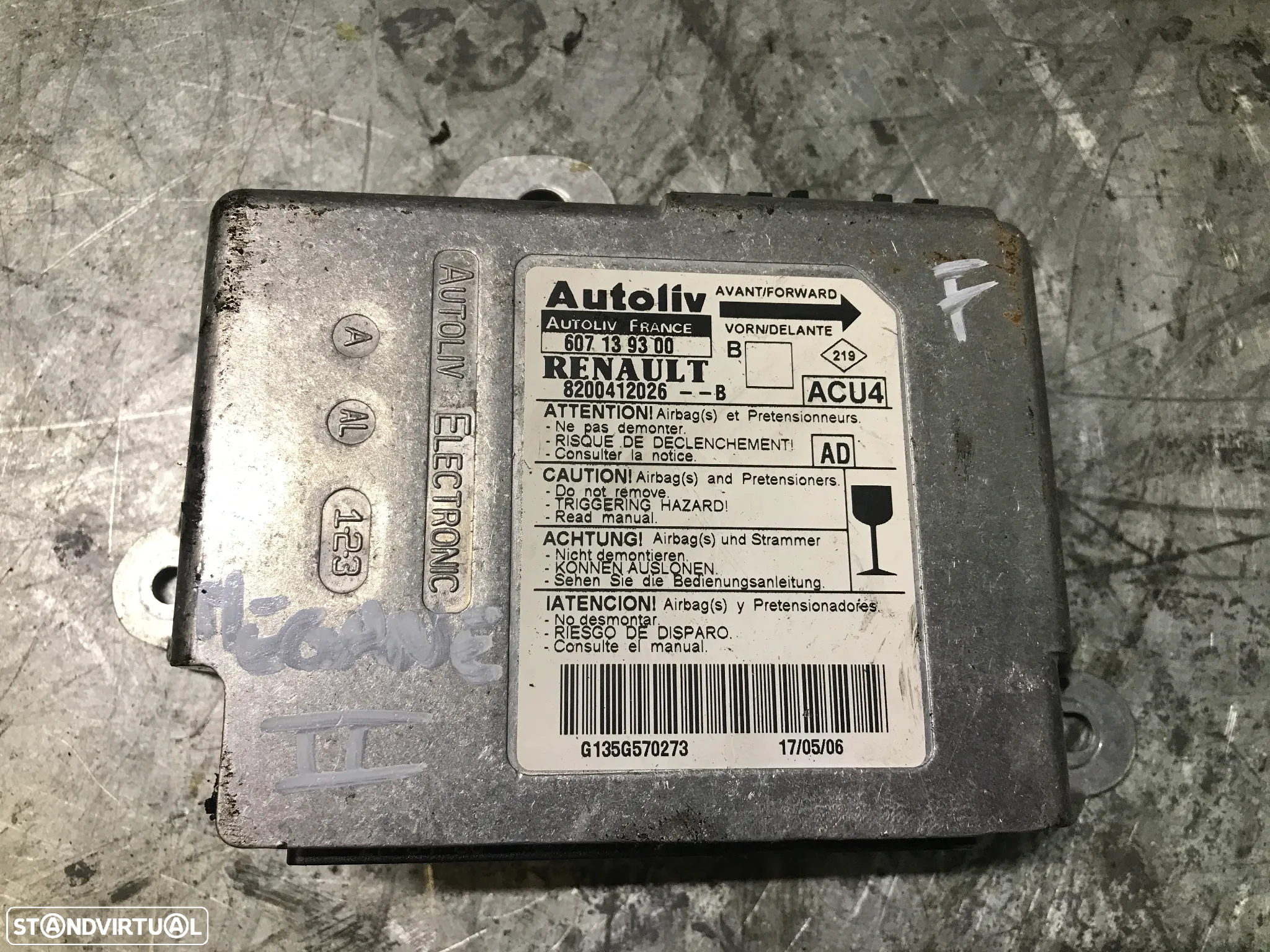 CENTRALINA DO AIRBAG RENAULT MEGANE II 607139300 8200412026-B - 3
