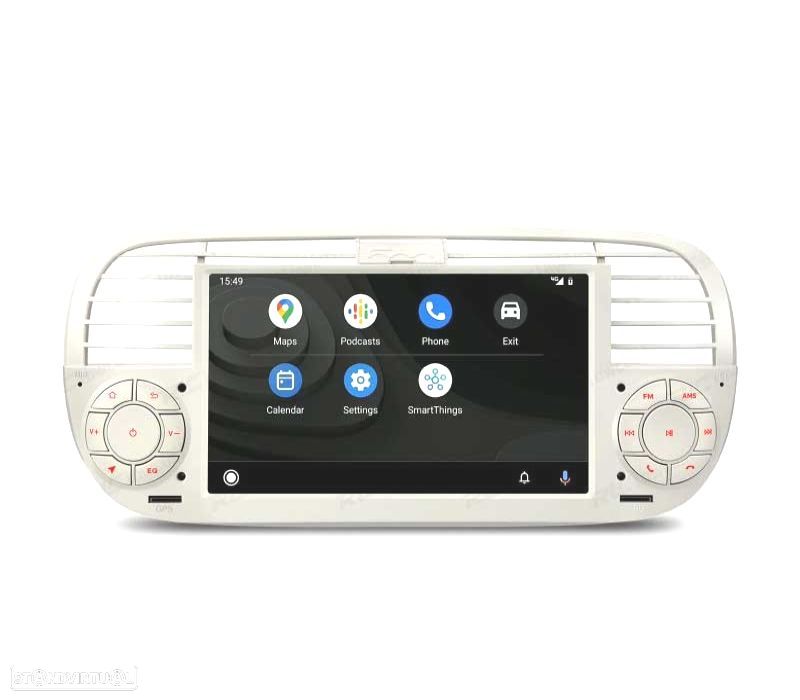 AUTO RÁDIO GPS ANDROID 12 PARA FIAT 500 07-15 BRANCO - 8