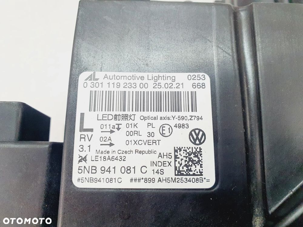 VW TIGUAN 5NB LAMPA PRZOD LEWA FULL LED IQ LIGHT - 7