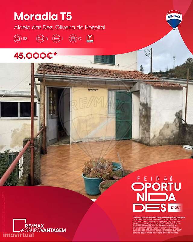 Moradia T5 para venda