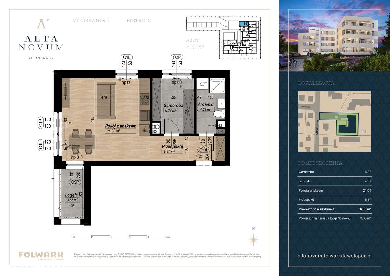 ALTA NOVUM - Twoje wymarzone miejsce nad Wisłą - 36,85m2 PARTER M01