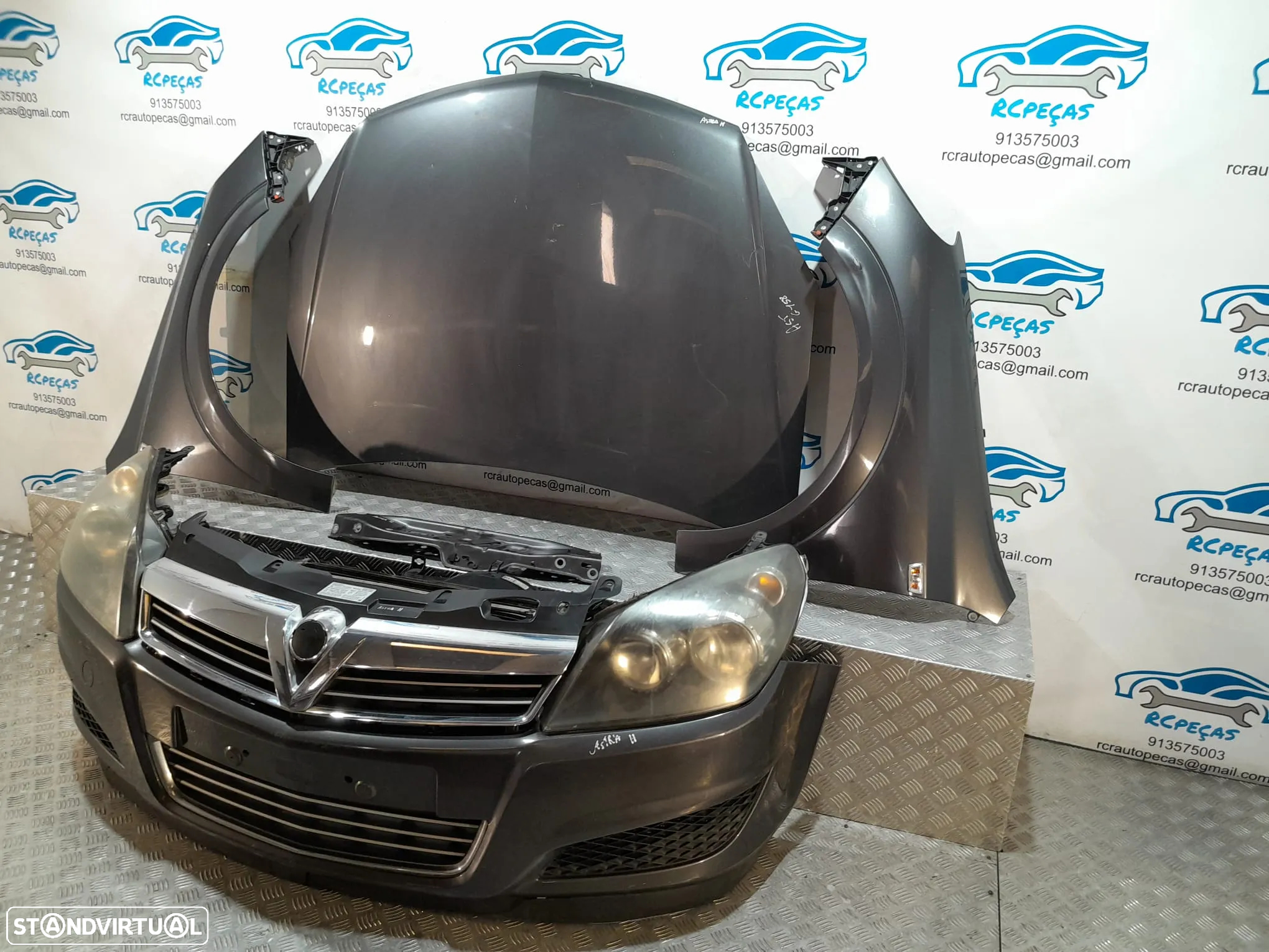 FRENTE COMPLETA OPEL ASTRA H A04 CAPOT PARACHOQUES GUARDA-LAMAS OTICAS RADIADOR VENTILADOR FRENTE FIBRA REFORÇO - 2