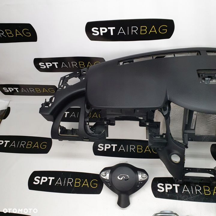 INFINITI QX70 DESKA ROZDZIELCZA KONSOLA KOKPIT PULPIT PODUSZKI AIRBAG AIR BAG PASY KIT SET - 2