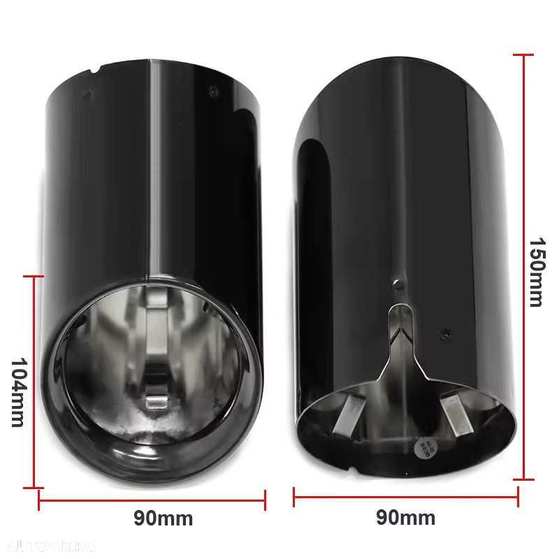 Set Tipsuri Ornamente Toba Evacuare BMW G20 G21 320 330, Negru Lucios - 4