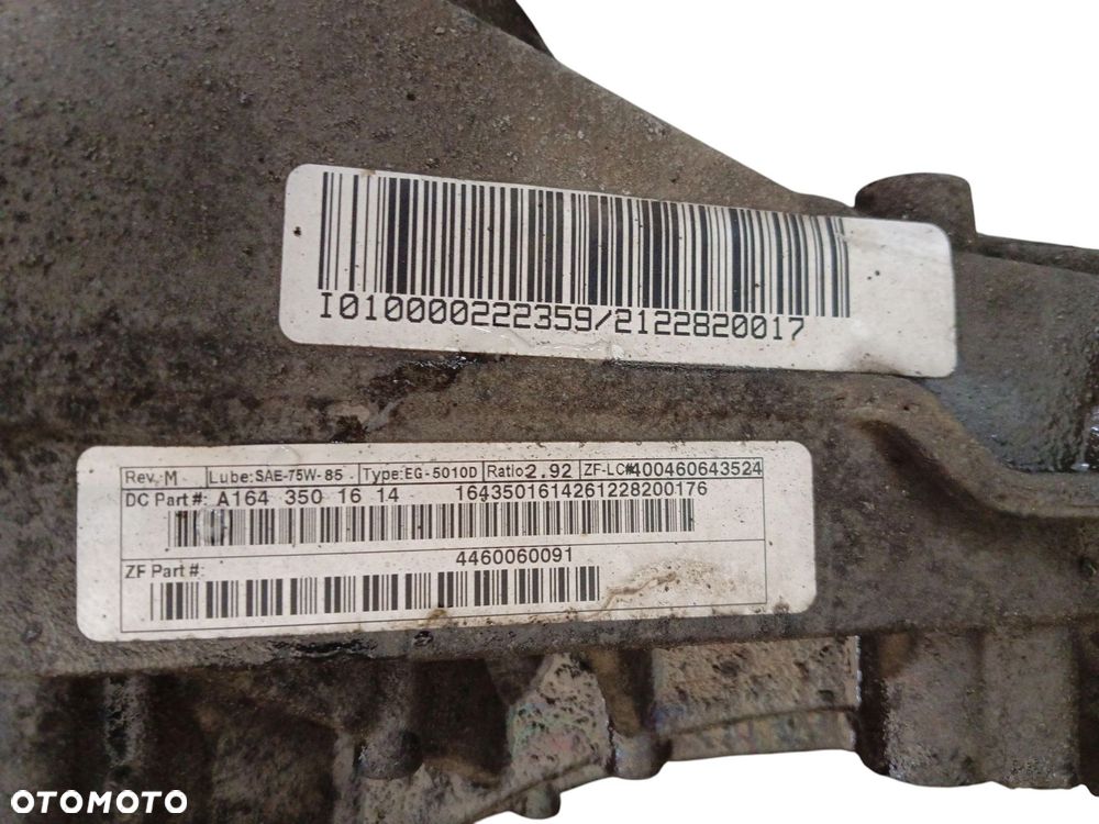 DYFERENCJAŁ MOST TYŁ MERCEDES R W251 LIFT (2009-2014) 3.0 CDI 265KM A1643501614 2.92 - 3