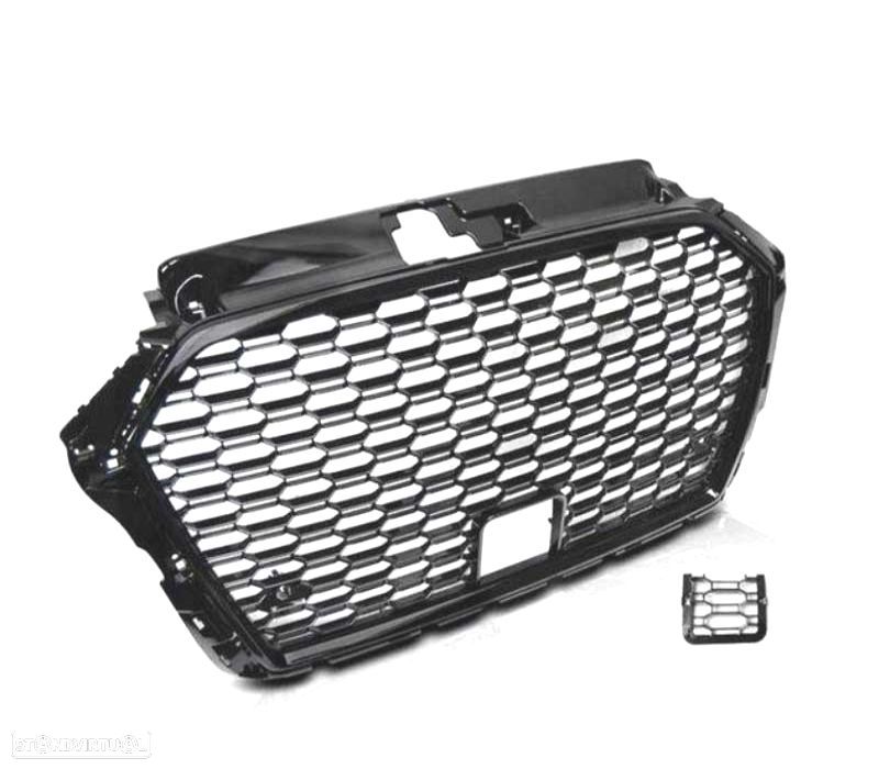GRELHA DIANTEIRA AUDI A3 8V 16-19 PDC LOOK RS3 PRETO BRILHANTE - 3