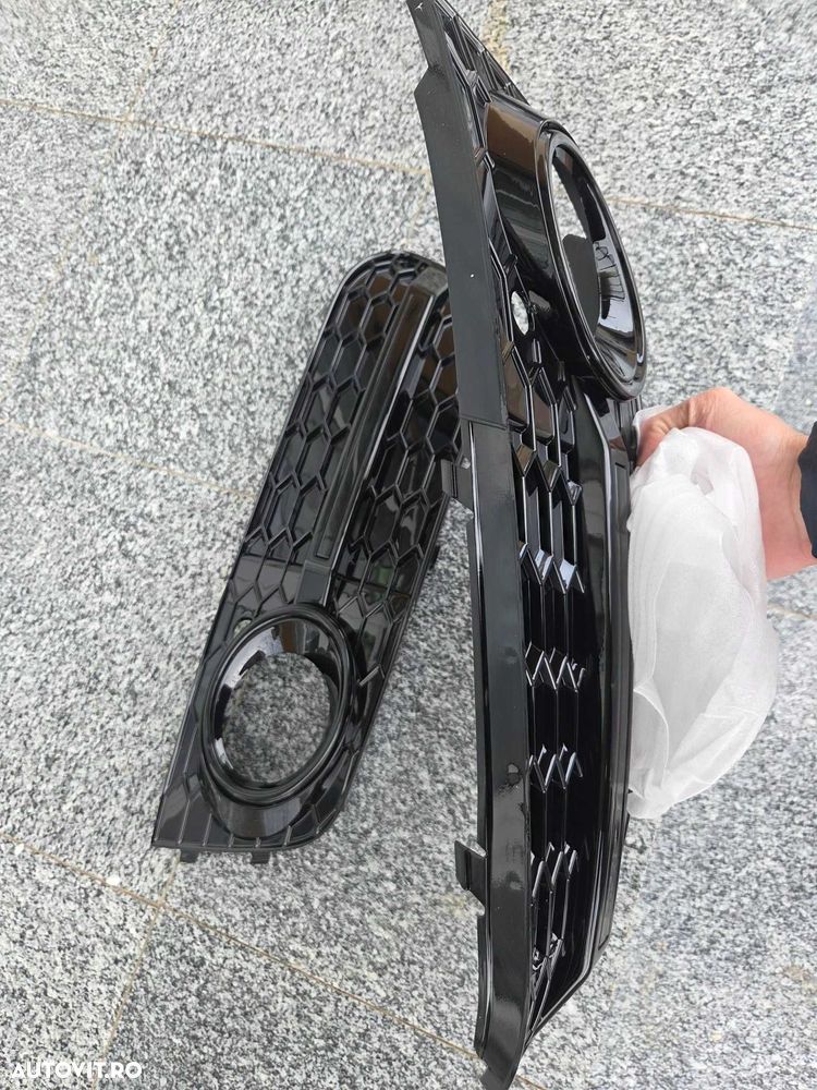 Grile Proiectoare model Fagure Proiector Bara AUDI A4 B8 Standard, Negru Lucios - 4