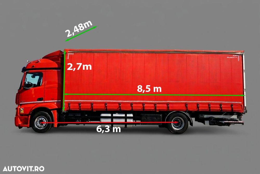 Mercedes-Benz ACTROS 1833 / CORTINĂ - 8,5 M / 4x2 / STREAM SPACE / LIFT DHOLLANDIA - 3