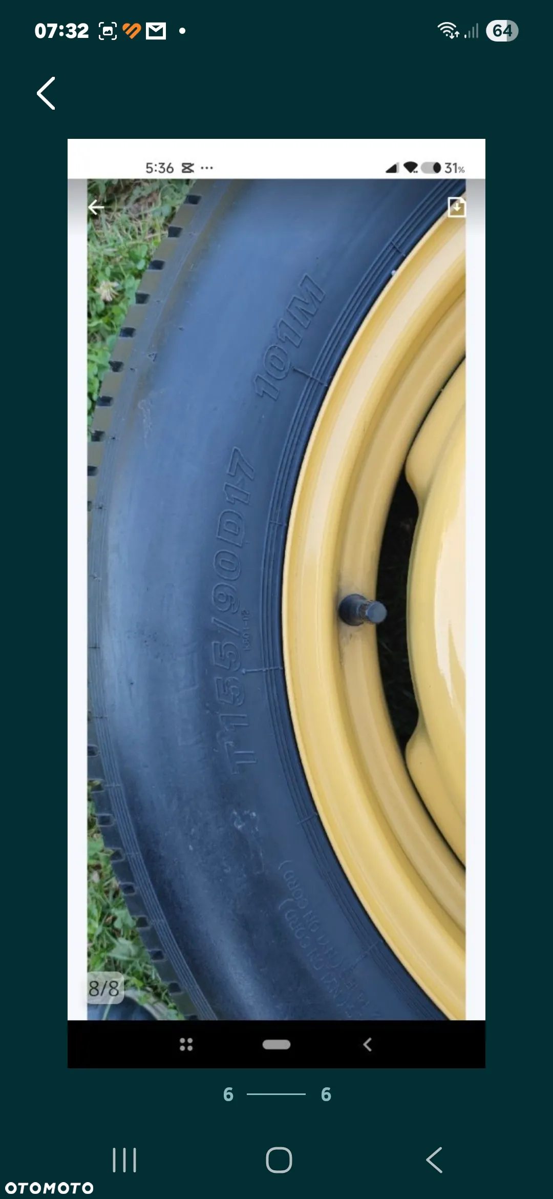 Koło dojazdowe zapas honda crv 5x114,3. T155/90D17 - 5
