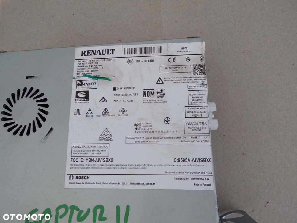 RADIO RENAULT CAPTUR II CLIO V 259151697R - 3