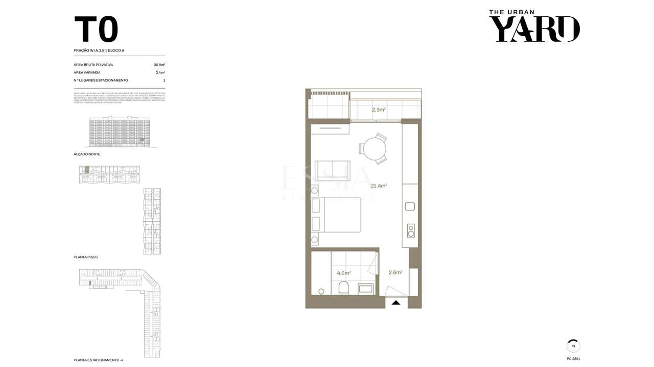 Apartamento T0 no Jardins da Arrábida com Varanda - Grande imagem: 5/7