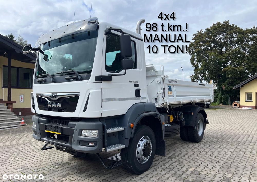 MAN 18.290 TGM wywrotka 3-str. MEILLER, 10 TON, MANUAL, 4x4!