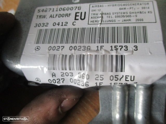 Airbag Porta A2038602505 MERCEDES W203 2003 FE MERCEDES CLASS C W203 2004 220CDI 136Cv 4P PRETO FE MERCEDES W203 2000 C220CDI 143CV 4P PRETO FRT ESQ - 3