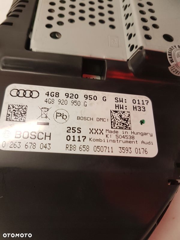 LICZNIK ZEGARY AUDI A6 C7 3.0 TDI 4G8920950G - 6