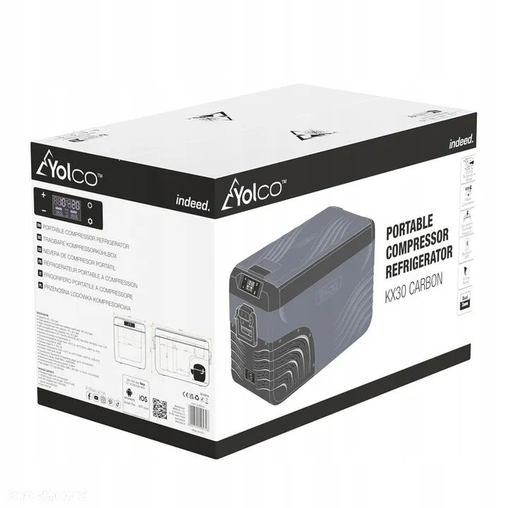 Przenośna lodówka turystyczna samochodowa z kompresorem Yolco KX30 CARBON 25L - 6
