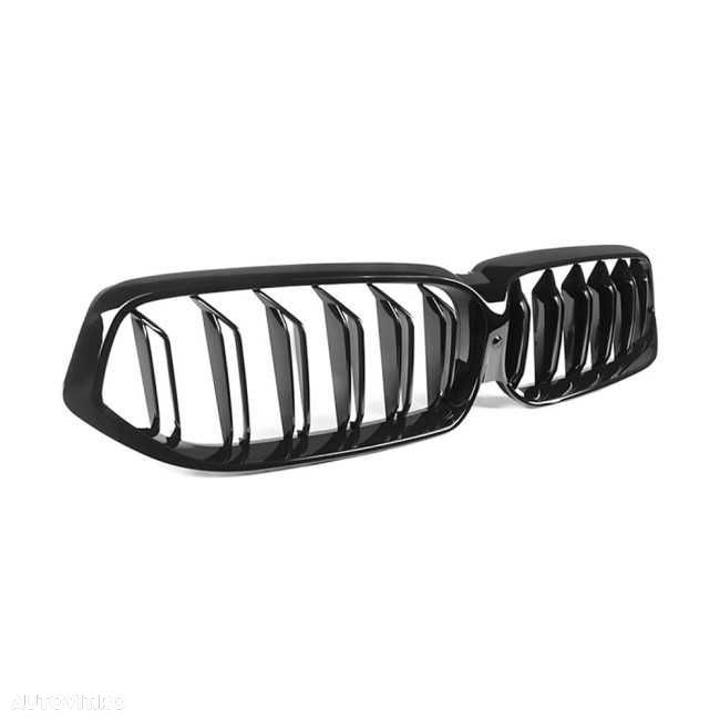 Grila Dubla Grile Nari Duble BMW G32 GT 2020+ LCI Facelift, Negru Lucios, compatibil Camera - 3