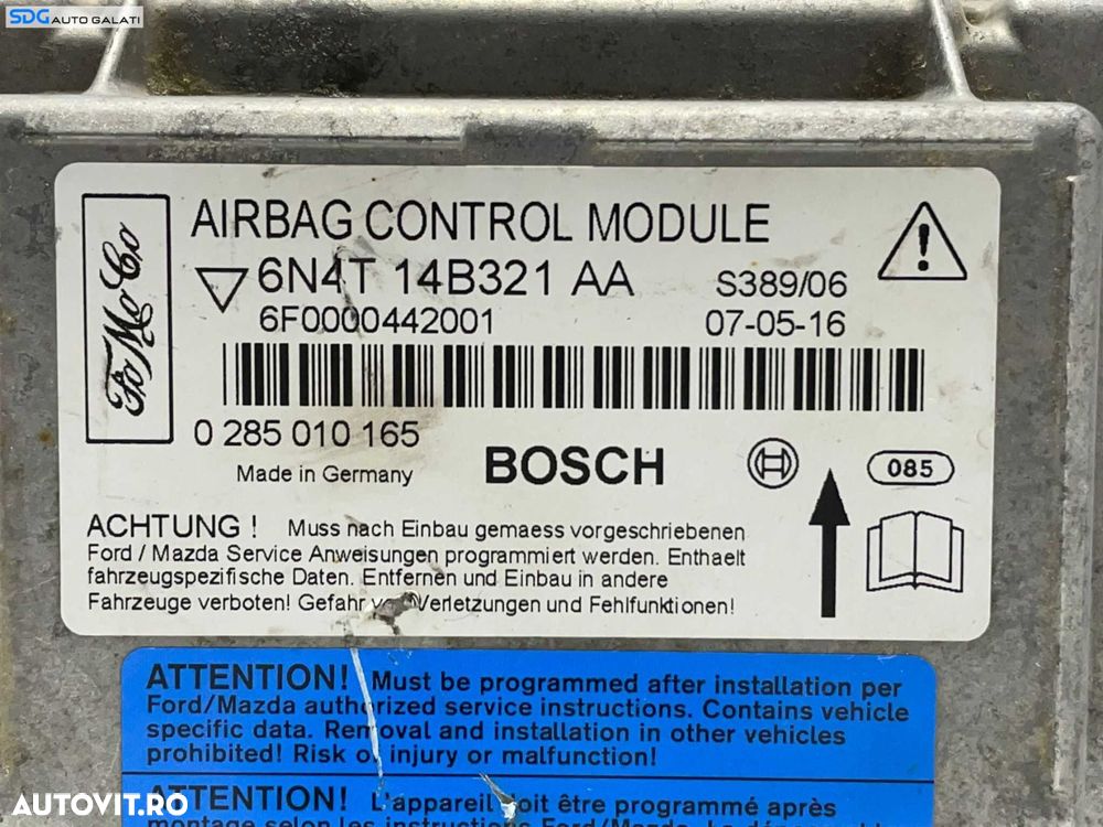 Modul Unitate Calculator Control Airbag Ford Focus 2 2004 - 2010 Cod 6N4T-14B321-AA [L2477] - 3