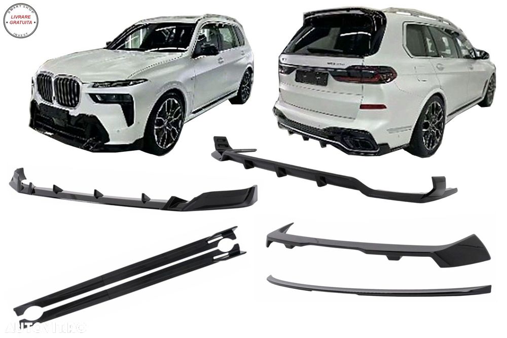 Pachet Exterior Aero BMW X7 G07 LCI M-Tech (2023-) Black Knight Design Negru Lucio- livrare gratuita - 1
