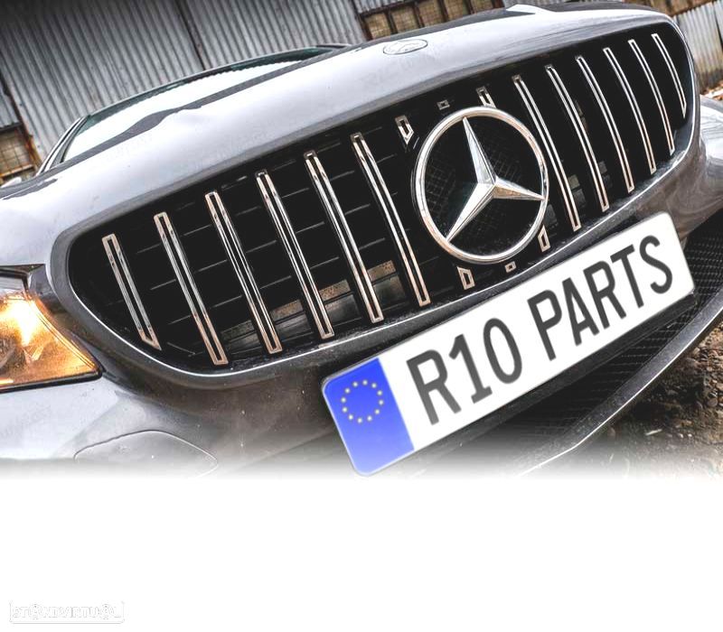 GRELHA FRONTAL CLASE CLA C117 13-18 LOOK AMG GT PRETO CROMO - 2