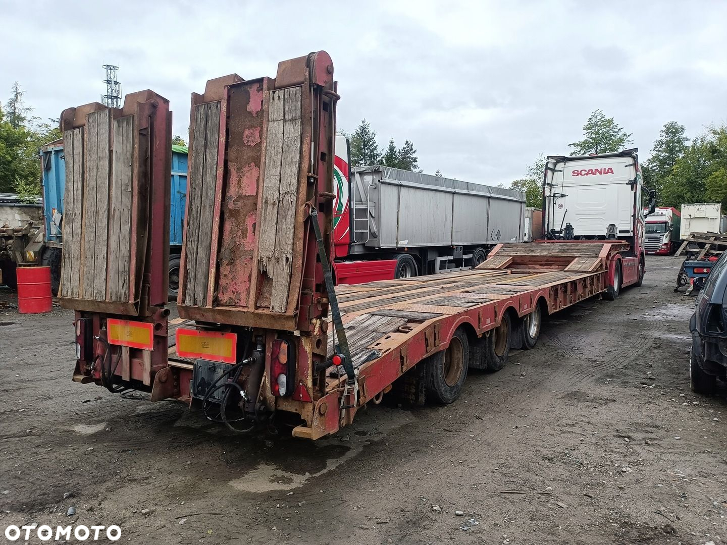 naczepa niskopowozie knorr kontener najazdy hydrauliczne 2008 POSZERZENIA - 6