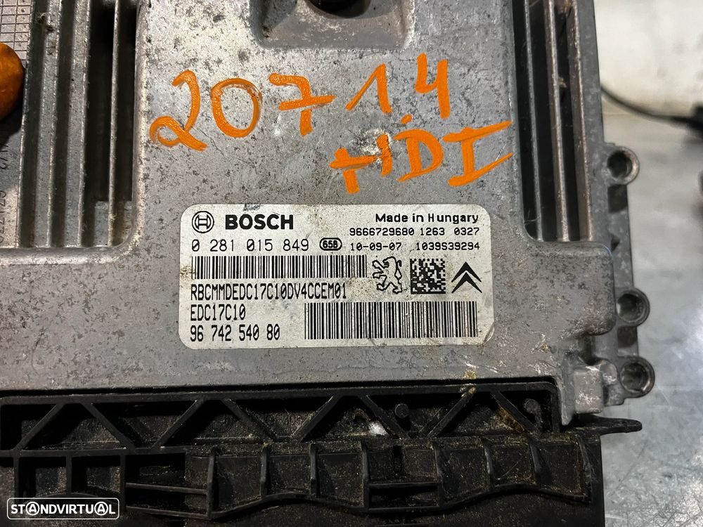 Centralina do Motor Peugeot 207 1.4HDI 0281015849 EDC17C10 9674254080 - 2
