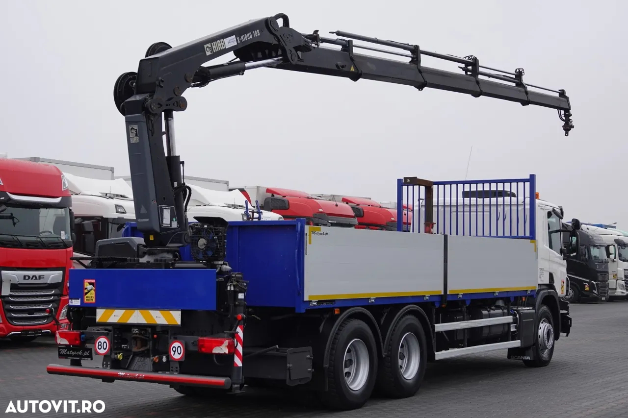 Scania P420 / 6x4 / BOX - 6.8 m / HDS HIAB 188 4x extension -13 meters / EURO 6 / RADIO CONTROL / ROTATOR / PALLET FORKS - 3