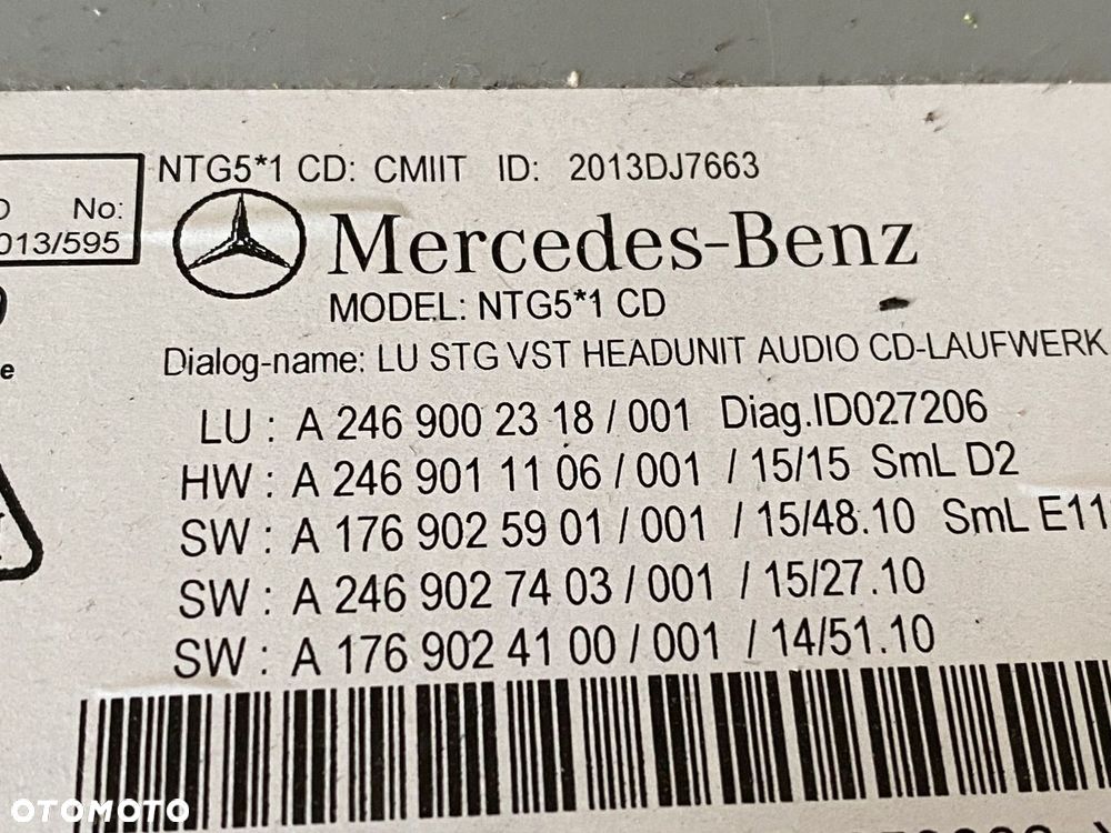 MERCEDES 246 lift 117 gla radio A 2469002318 - 4