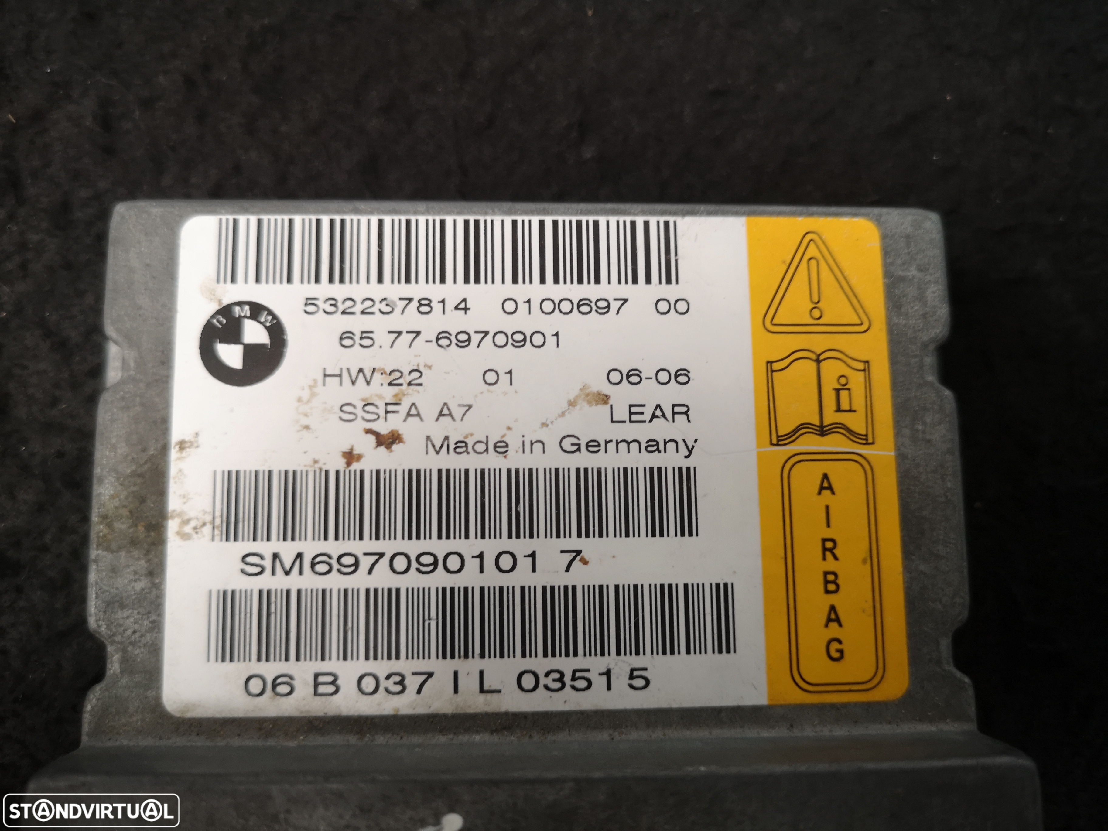 Centralina de airbag BMW7 E65 E66 2002+ (2x no estoque) - 3