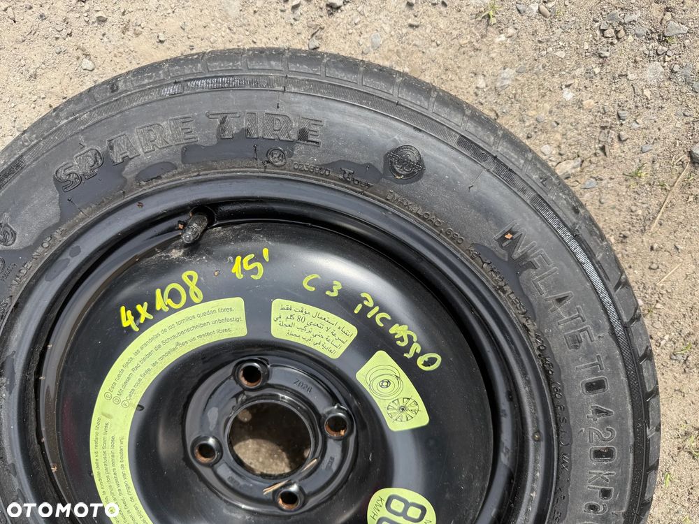 Koło dojazdowe dojazdówka 15' 4x108 Citroen C3 Picasso 125/80 R15 - 2
