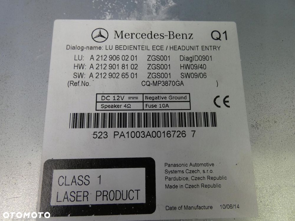 MERCEDES E W212 RADIO FABRYCZNE - 3