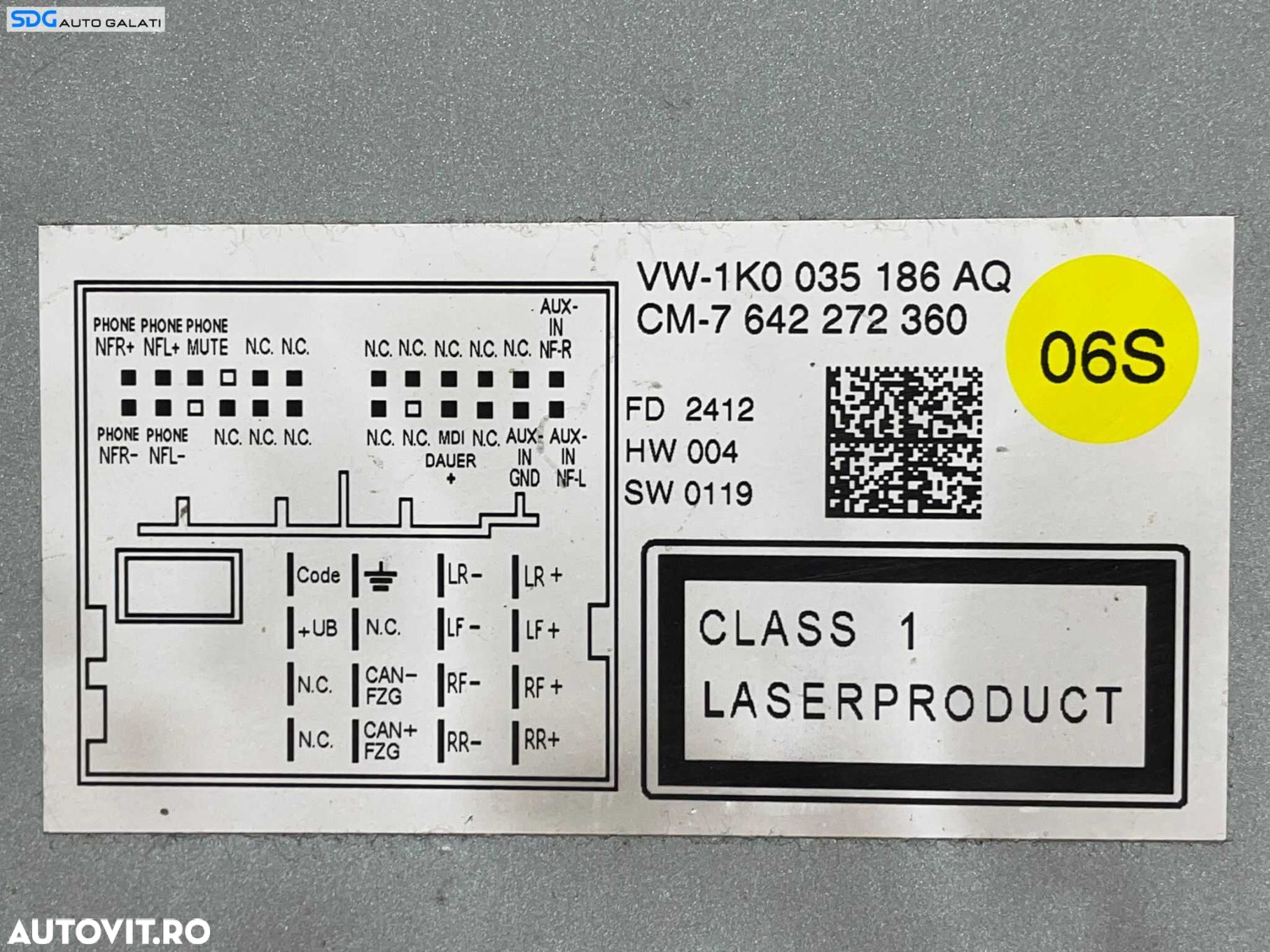 Unitate Radio CD Player RCD 310 Seat Toledo 3 FL Facelift 2008 - 2013 Cod 1K0035186AN [L3087] - 3