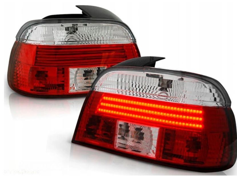 Lampy tyl tylne kpl Led Neon Tuning CzerwonoBiałe Bmw 5 e39 sedan 1996-2000 - 2
