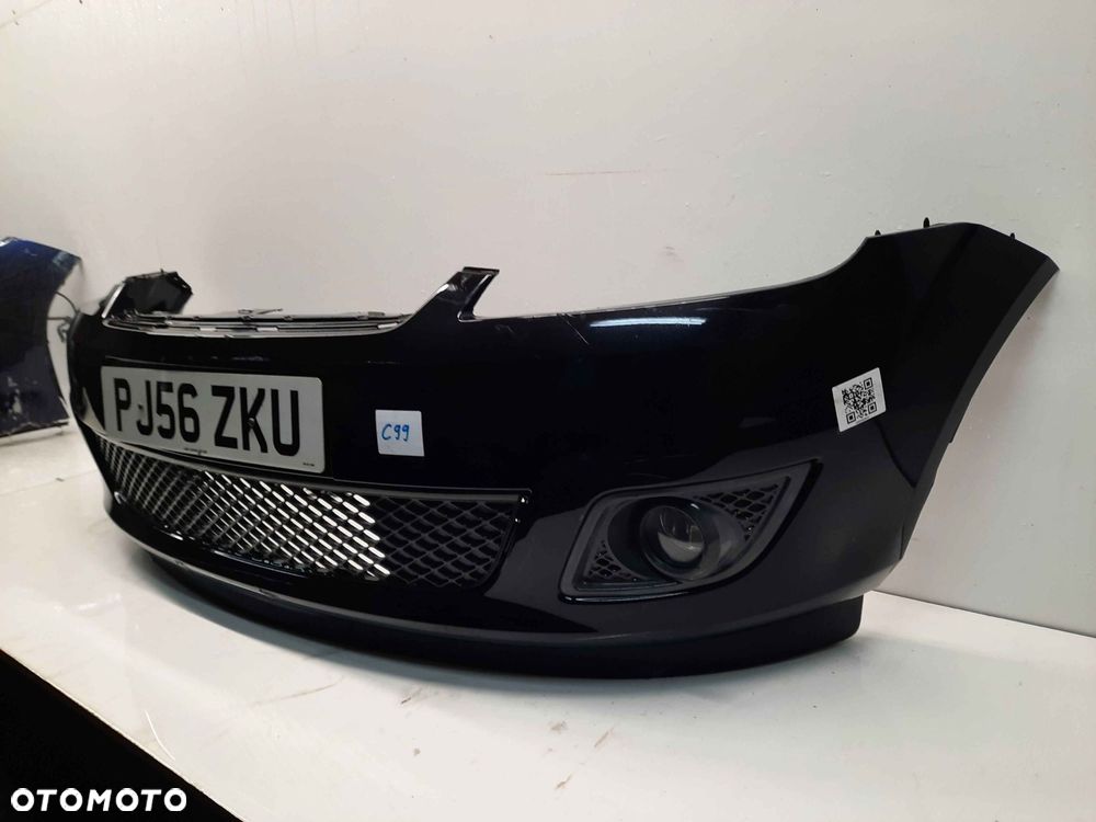^ ZDERZAK PRZÓD PRZEDNI FORD FIESTA MK.6 6 VI LIFT FL D2 CZARNY HALOGENY - 3