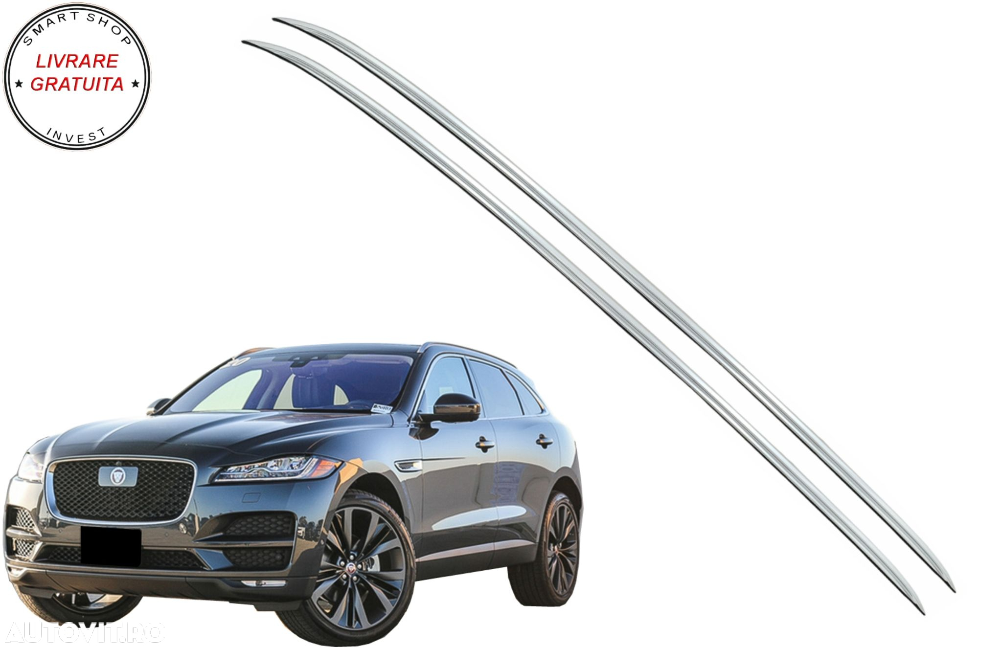 Bari Decorative Longitudinale Plafon Jaguar F-PACE (2017-up) Aluminiu- livrare gratuita - 6