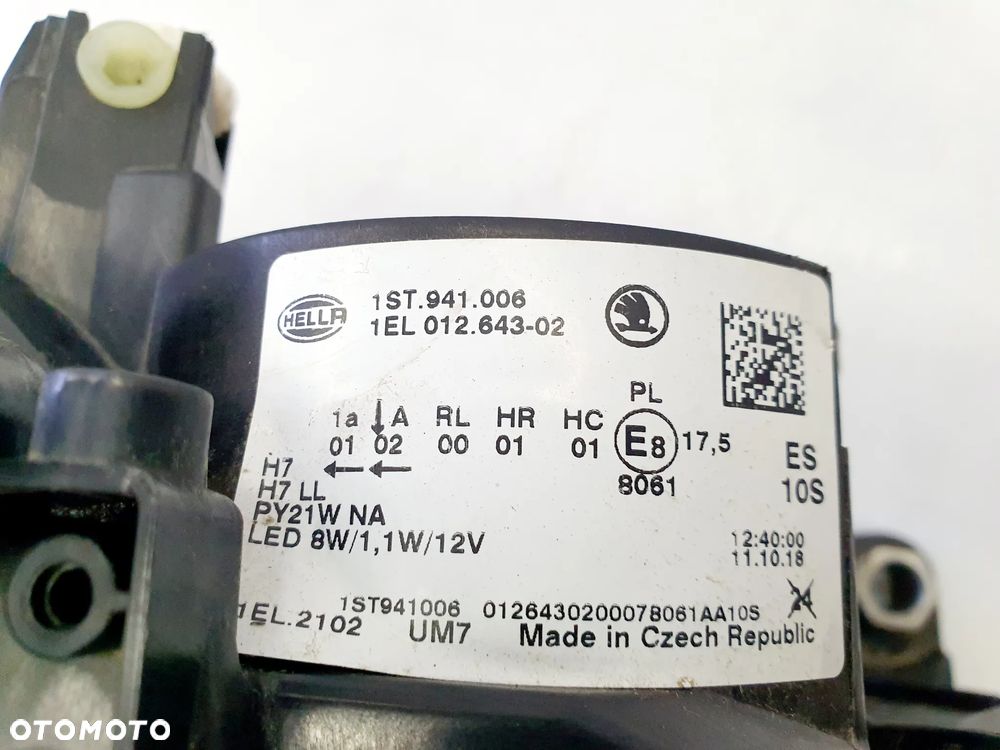 SKODA CITIGO LIFT LAMPA PRAWA PRZÓD H7+LED ORYGINAŁ EU!!! - 7