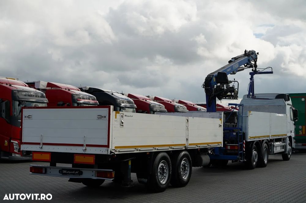 Mercedes-Benz / ACTROS 2548 / 6x2 / Combinație platformă rabatabilă - 6,5 m / Axă liftantă / + HDS FASSI / Rază de acțiune: 10,85 m / FIFTH FIFTH FIRST REAR / ROTATOR / FURCĂ PENTRU PALEȚI / Remorcă 6,5 m / SAF / - 9