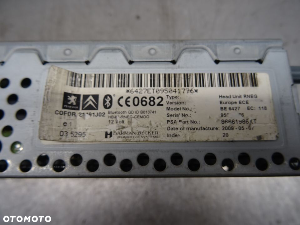 CITROEN C4 GRAND PICASSO 06-13 1.6 THP RADIO FABRYCZNE NAWIGACJA NAVI 96661986XT - 4