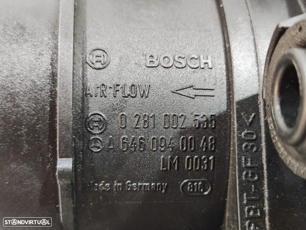 Caixa de filtro de ar Mercedes com medidor de massa de ar Bosch Mercedes CLK W209 220 CDI - 3