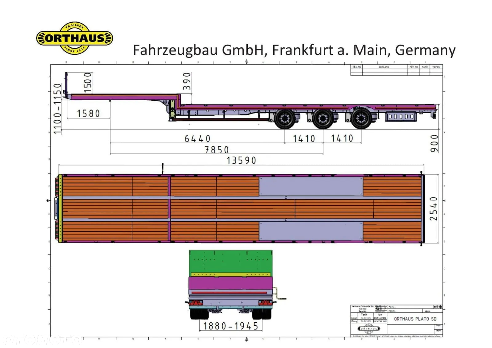 Orthaus Platforma JUMBO do przewozu ponadgabarytowego, H 900 mm, - 6