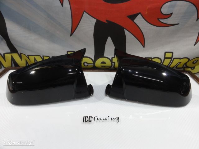 Capas, carcaça de espelhos M4 look em preto brilhante BMW E60, E61, F10, F11, F07 (GT 5GT), E63, E64, F06, F12, F13, F01, F02, F03, F04 - 1