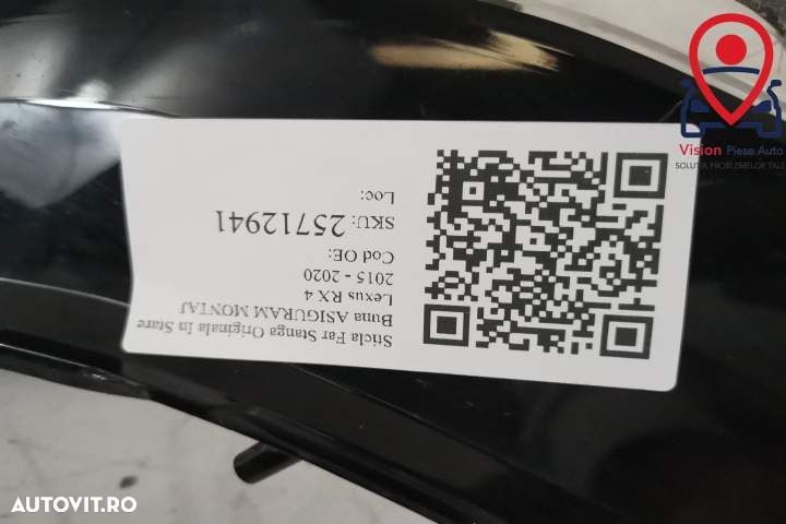 Sticla Far Stanga Originala In Stare Buna ASIGURAM MONTAJ Lexus  RX  4 - 7